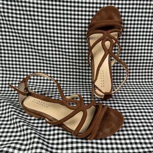 Barneys New York Brown Minimalist Suede Flat Sandal Women's EU 37 / US 6.5
